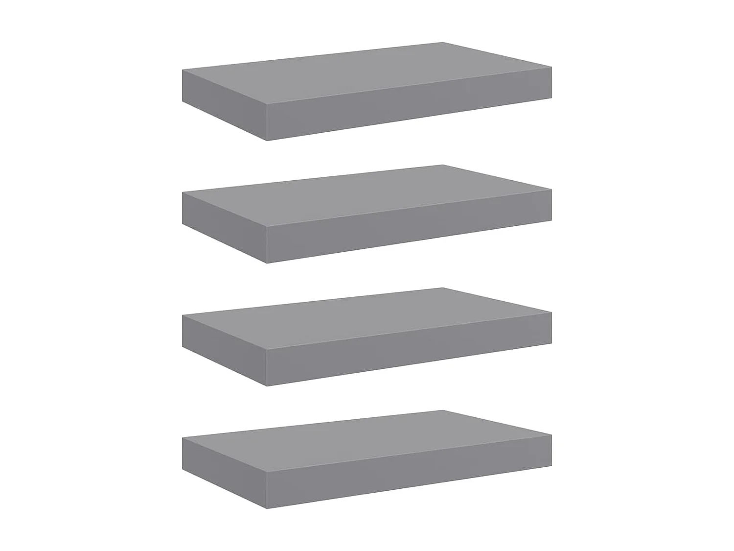Étagères murales flottantes 4 pcs Gris 40x23x3,8 cm MDF