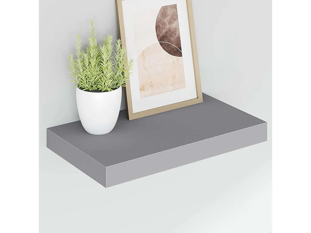 Wandschappen zwevend 4 st 40x23,5x3,8 cm MDF grijs