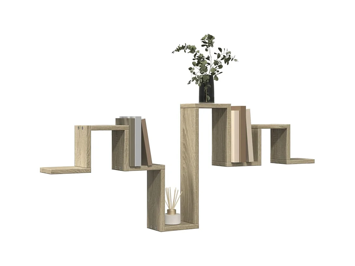 Wandschap 104,5x10x43 cm bewerkt hout sonoma eikenkleurig