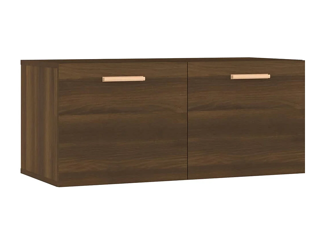 Wandkast 80x35x36,5 cm bewerkt hout bruin eikenkleur