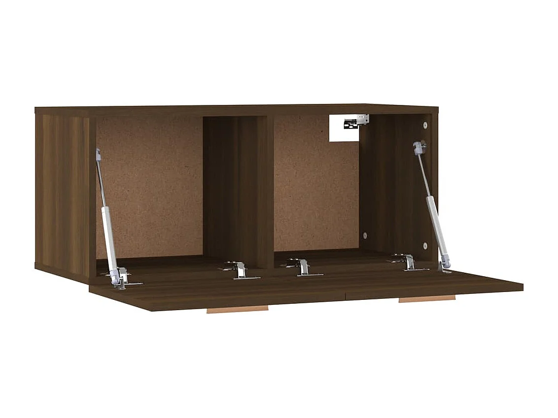 Wandkast 80x35x36,5 cm bewerkt hout bruin eikenkleur