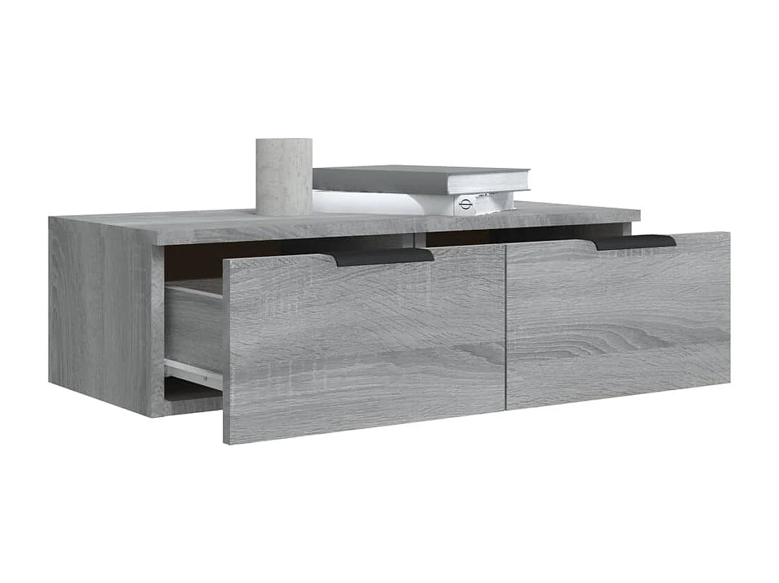Wandkast 68x30x20 cm bewerkt hout grijs sonoma eikenkleurig