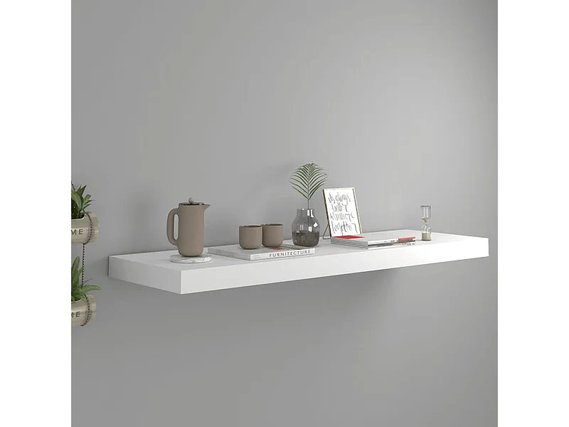 Étagère flottante murale blanc 80x23,5x3,8 cm MDF