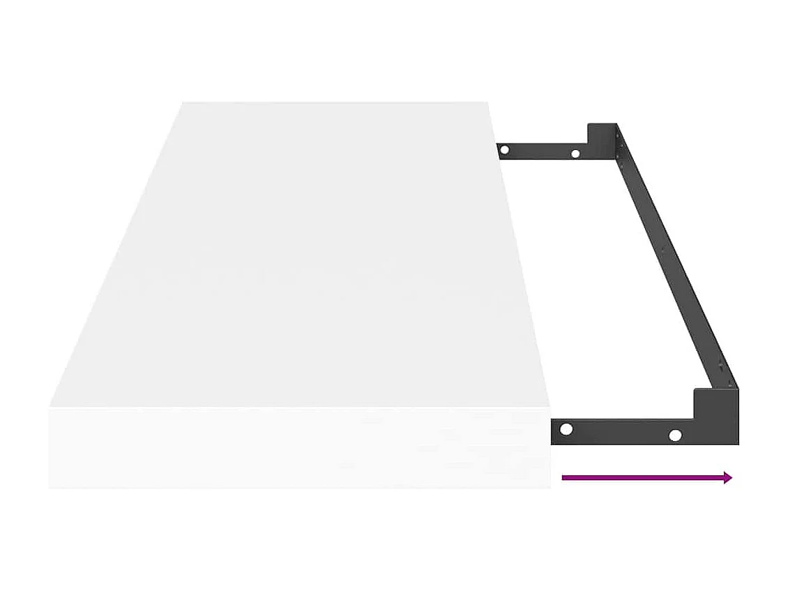 Étagère flottante murale blanc 80x23,5x3,8 cm MDF