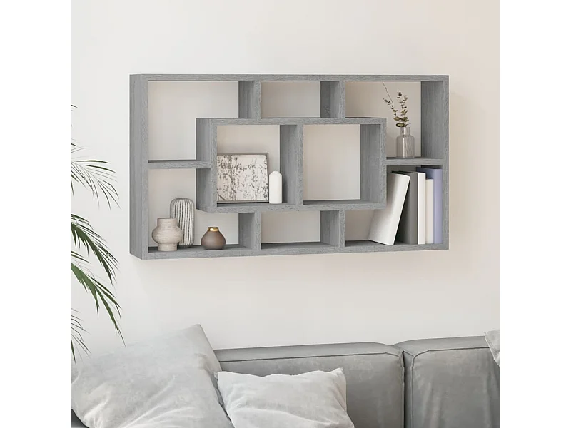 Estantería de pared con 8 compartimentos gris Sonoma