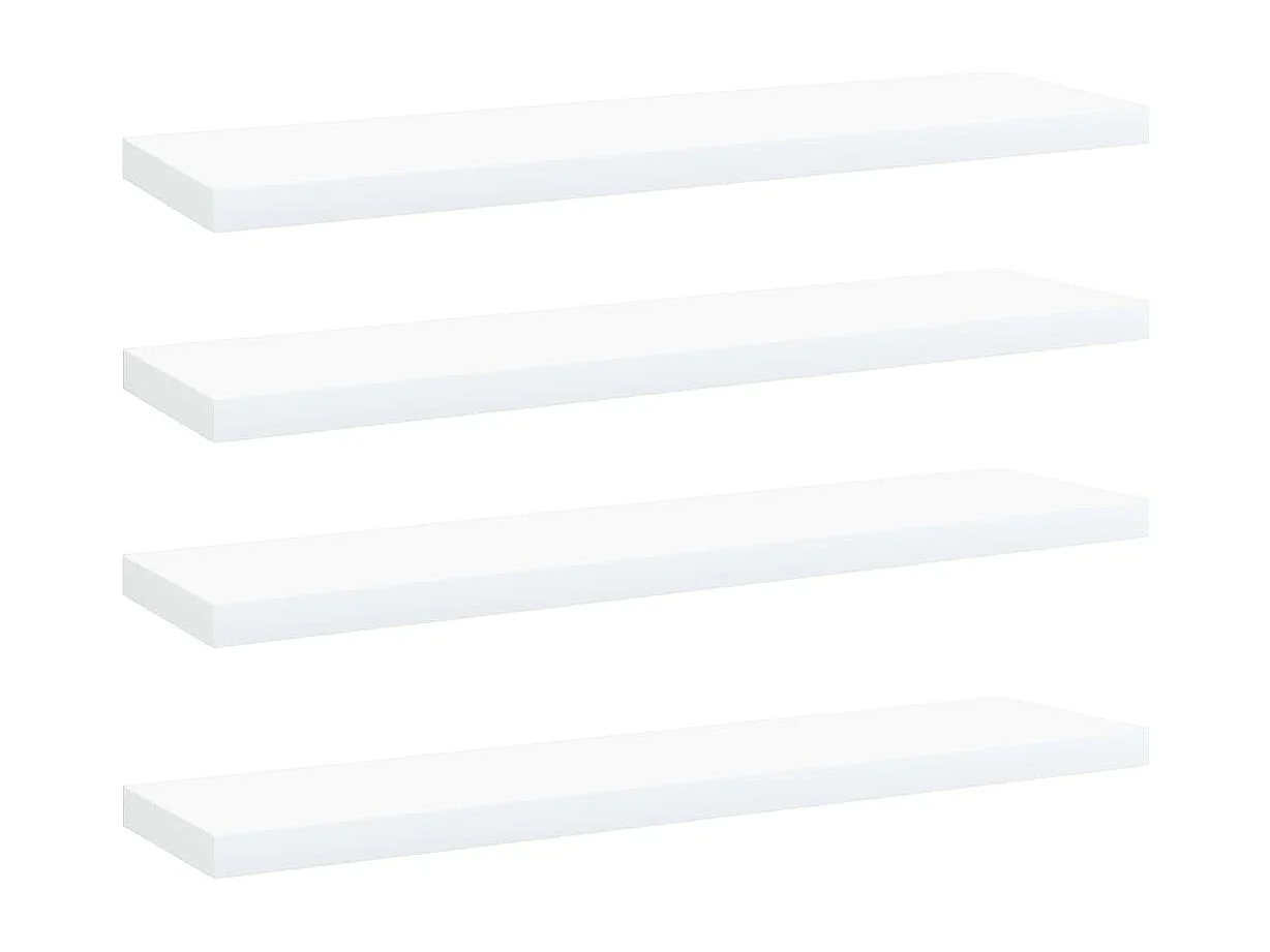 Wandschappen 4 st 40x10x1,5 cm bewerkt hout wit