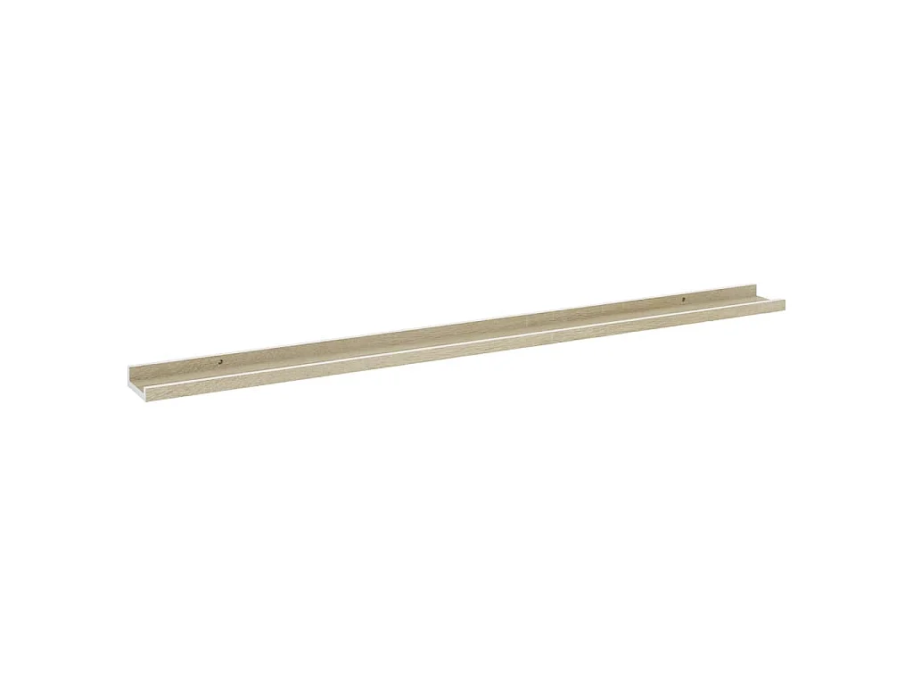 Mensole da Parete 2 pz Bianco e Rovere Sonoma 115x9x3 cm