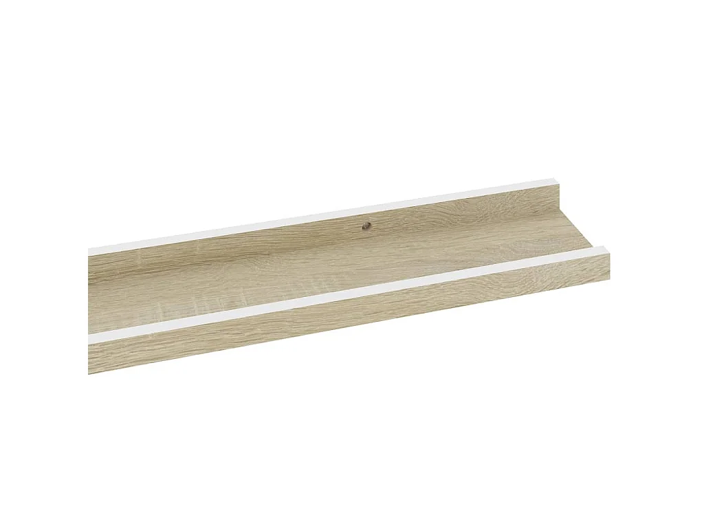 Mensole da Parete 2 pz Bianco e Rovere Sonoma 115x9x3 cm