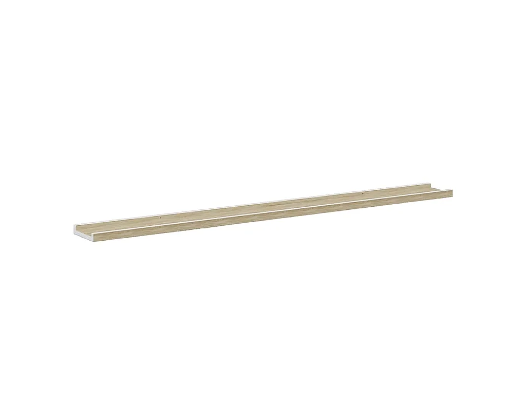 Étagères murales 2 pcs blanc et chêne sonoma 115x9x3 cm