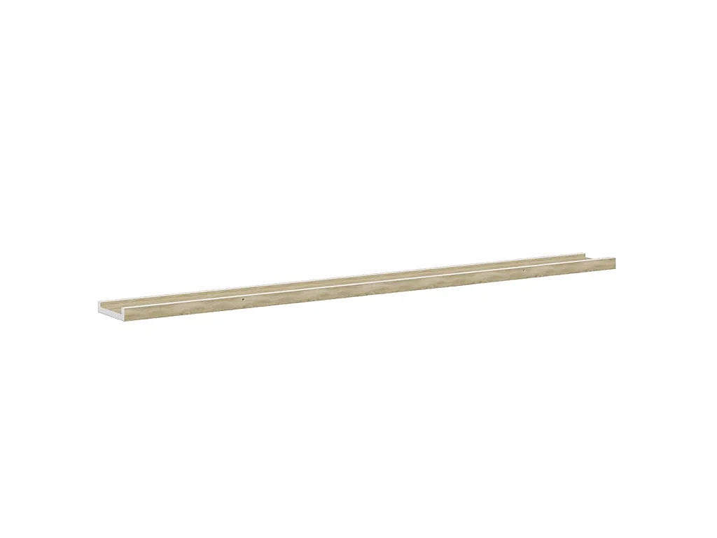 Étagères murales 2 pcs blanc et chêne sonoma 115x9x3 cm
