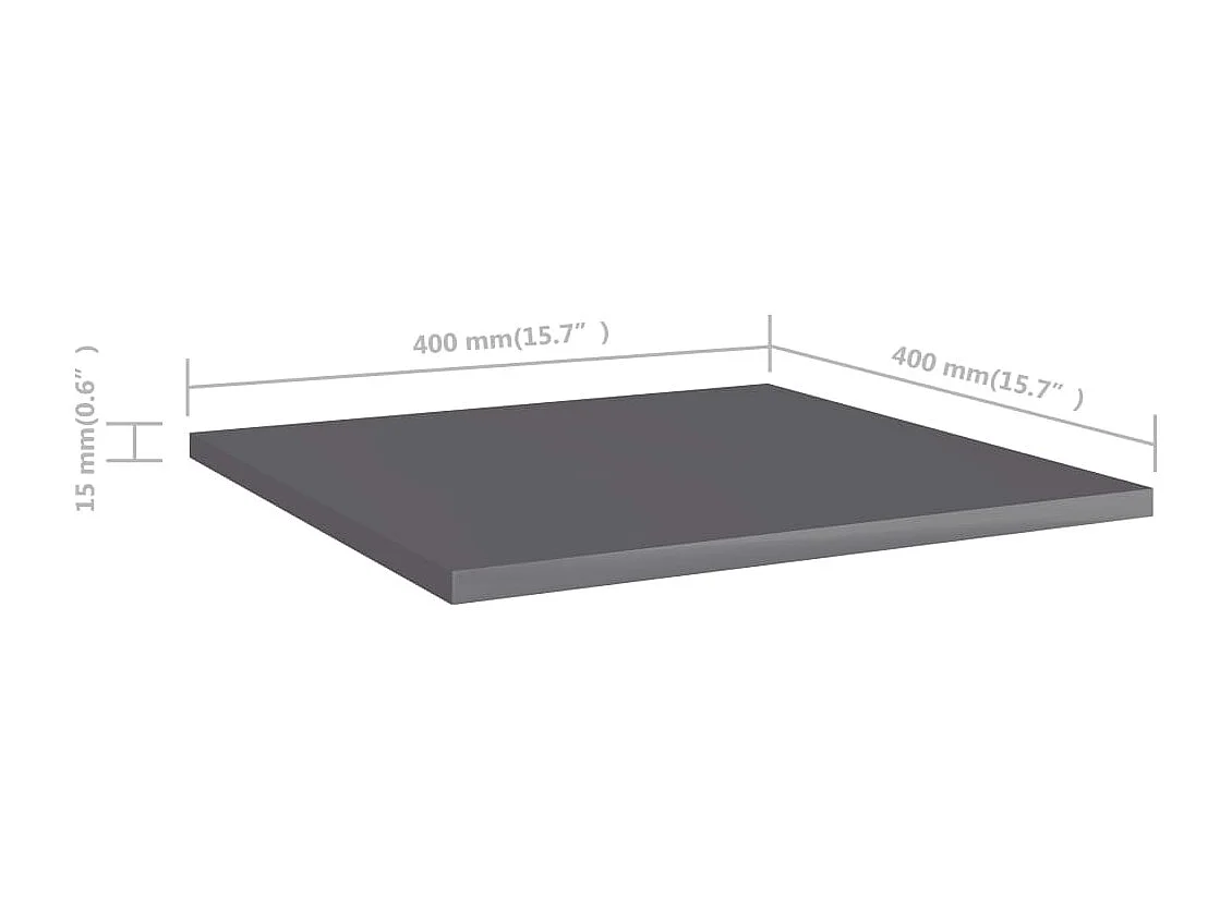 Wandschappen 8 st 40x40x1,5 cm bewerkt hout hoogglans grijs