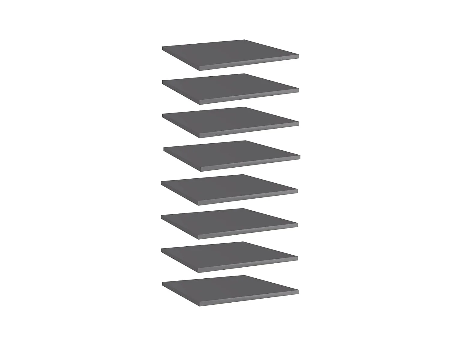 Panneaux de bibliothèque 8 pcs gris brillant bois d’ingénierie