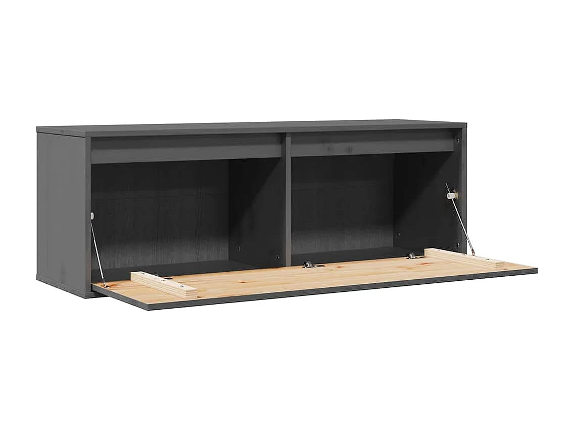 Pensile Grigio 100x30x35 cm in Legno Massello di Pino