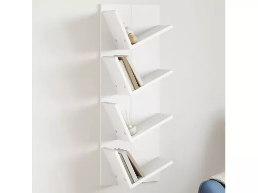 Kauf Unique Wand-Bücherregal mit 4 Fächern Weiß 33x16x90 cm