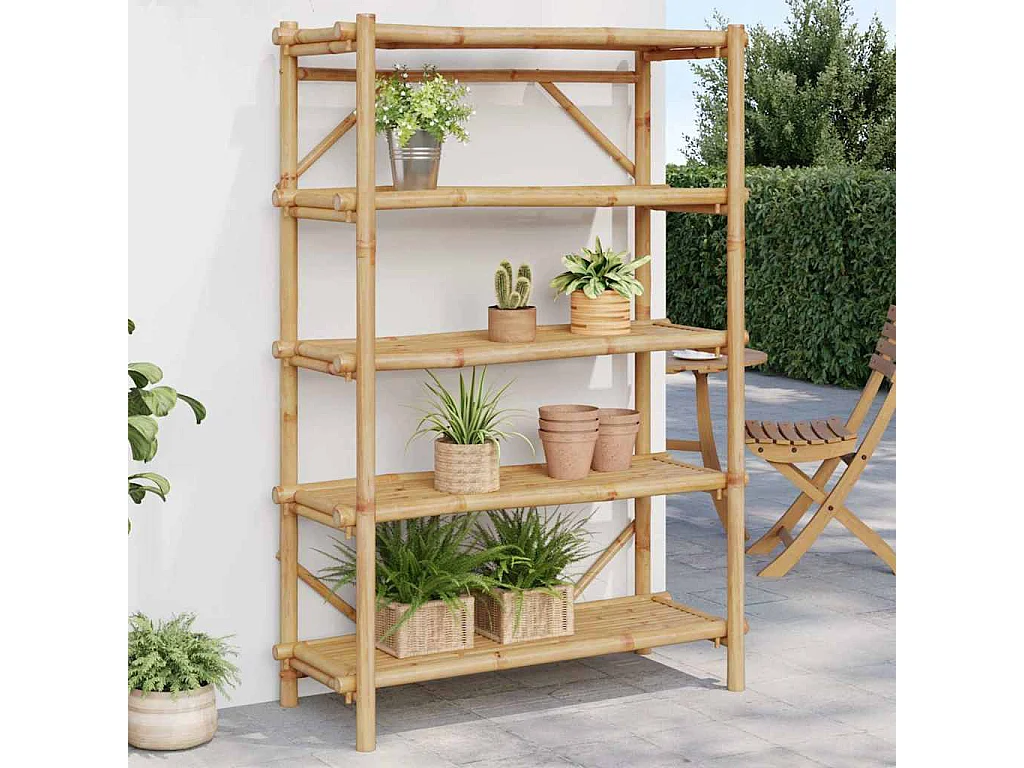 Étagère à 5 niveaux 100x40x150 cm bambou
