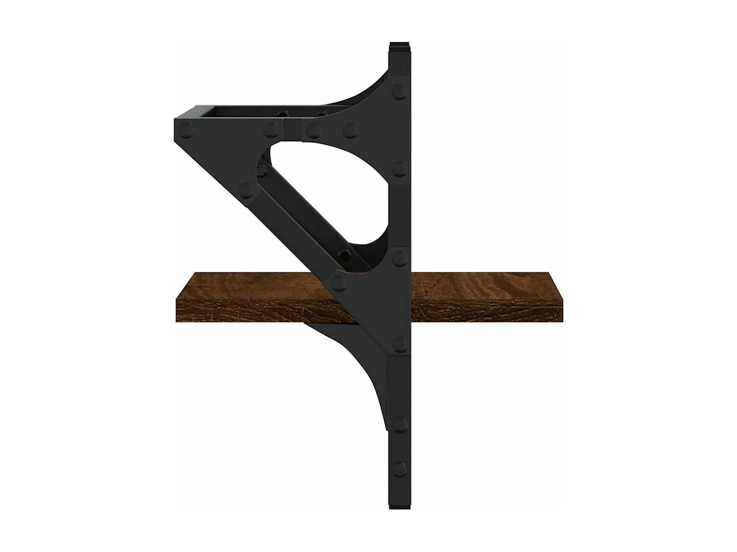 Étagères murales avec barres 2 pcs chêne marron 20x25x30 cm