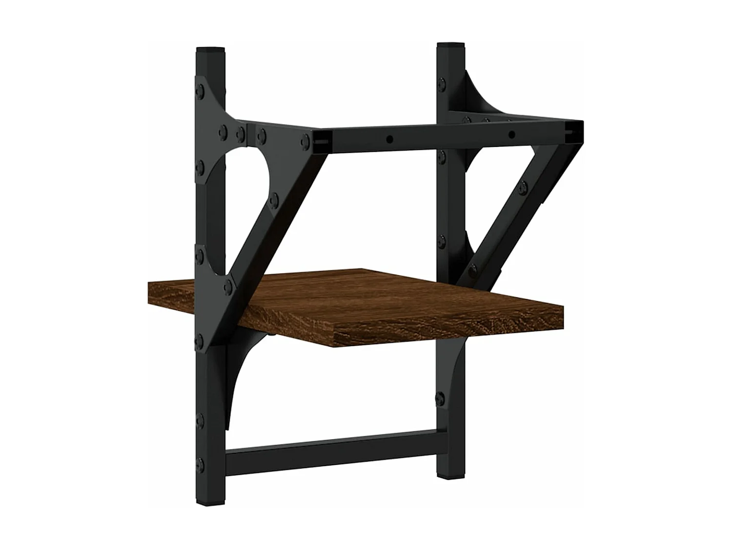 Étagères murales avec barres 2 pcs chêne marron 20x25x30 cm