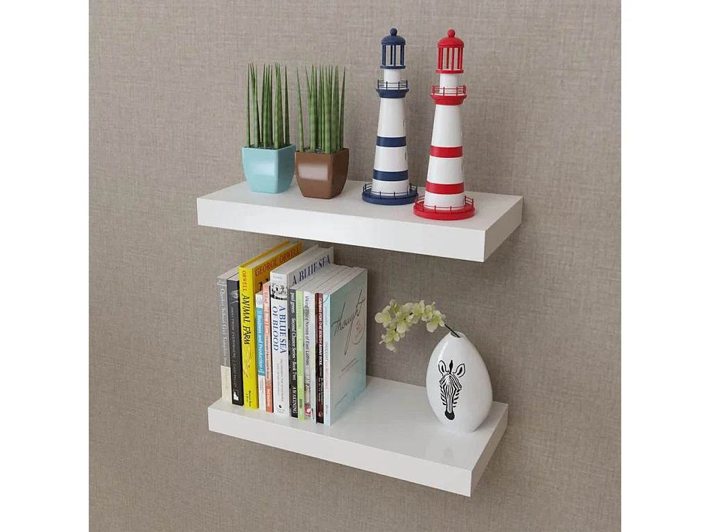 Prateleiras de parede para livros/DVD MDF branco