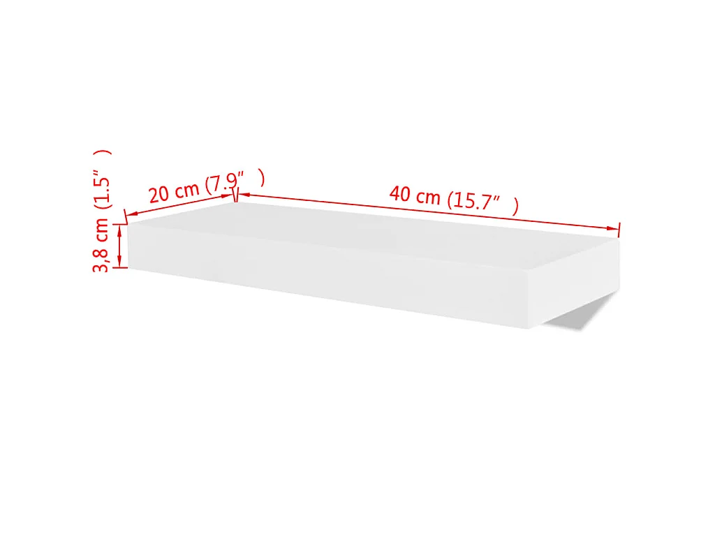 Prateleiras de parede para livros/DVD MDF branco