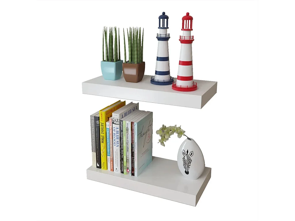 Prateleiras de parede para livros/DVD MDF branco