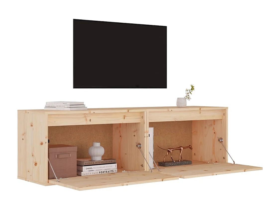 Armoires murales 2 pcs 60x30x35 cm Bois de pin massif