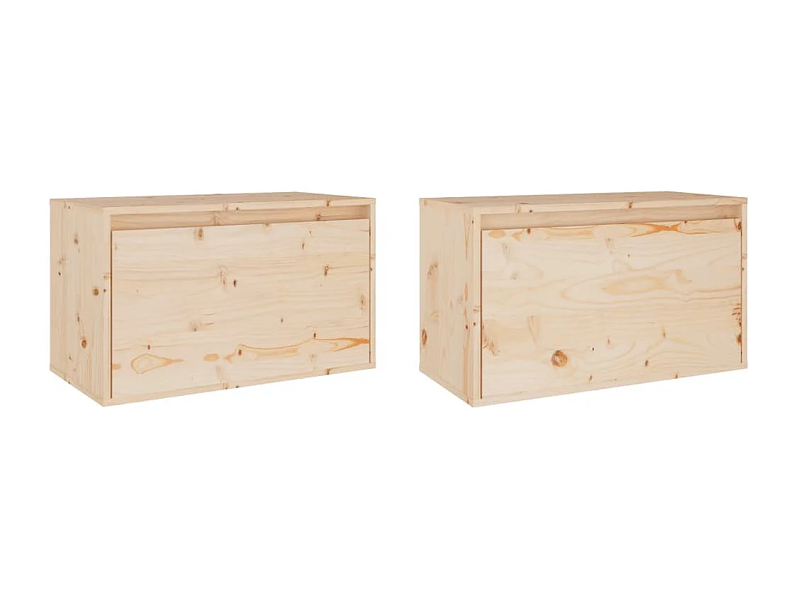 Armoires murales 2 pcs 60x30x35 cm Bois de pin massif