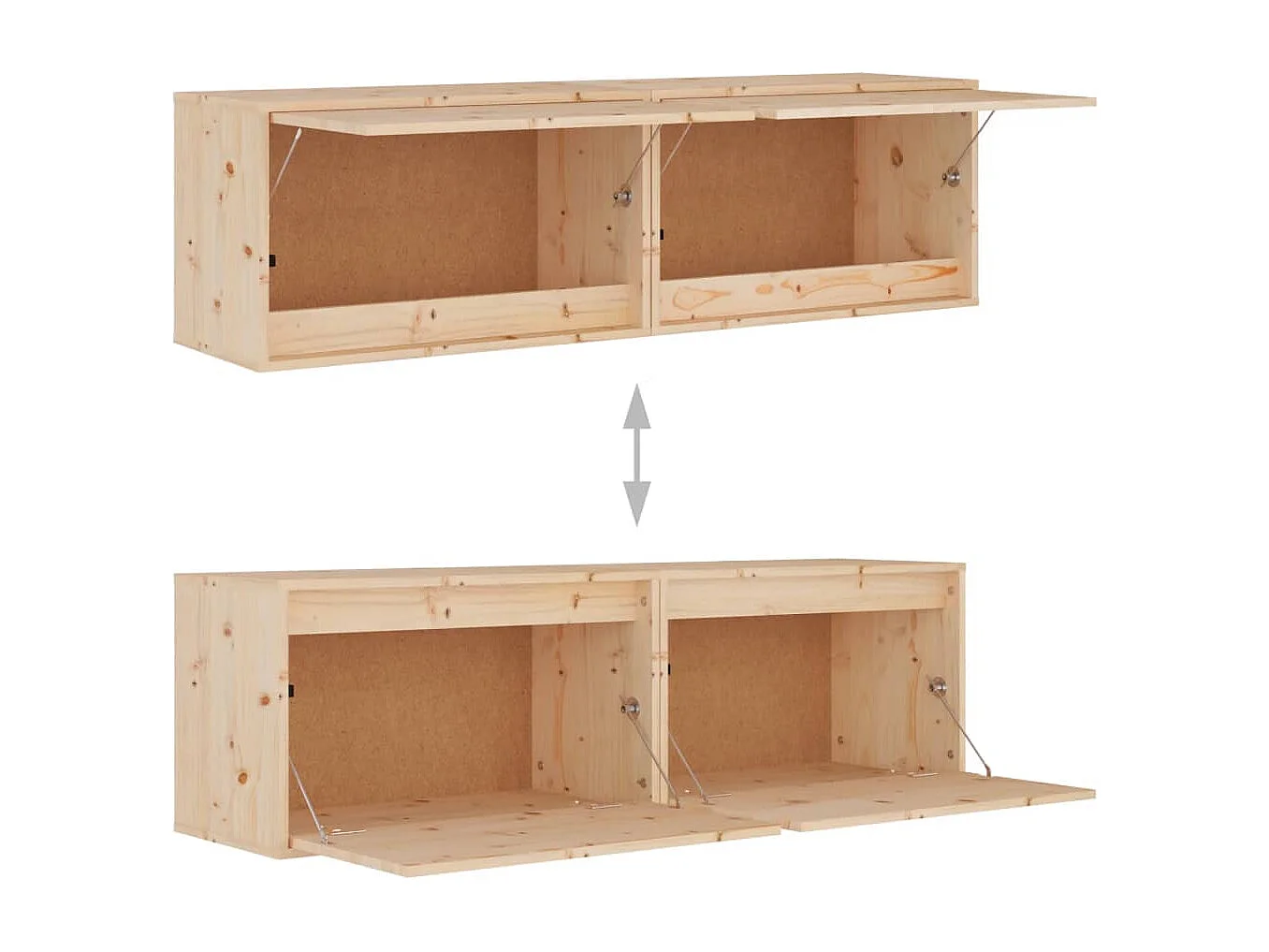 Armoires murales 2 pcs 60x30x35 cm Bois de pin massif