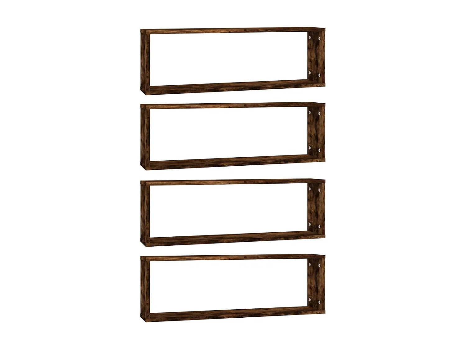Wandschappen kubus 4 st 80x15x26,5 cm hout gerookt eikenkleurig