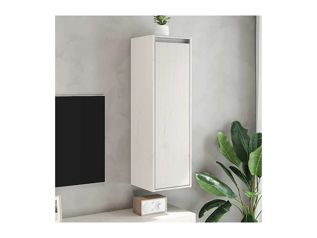 Armoires murales 2 pcs Blanc 30x30x100 cm Bois de pin massif