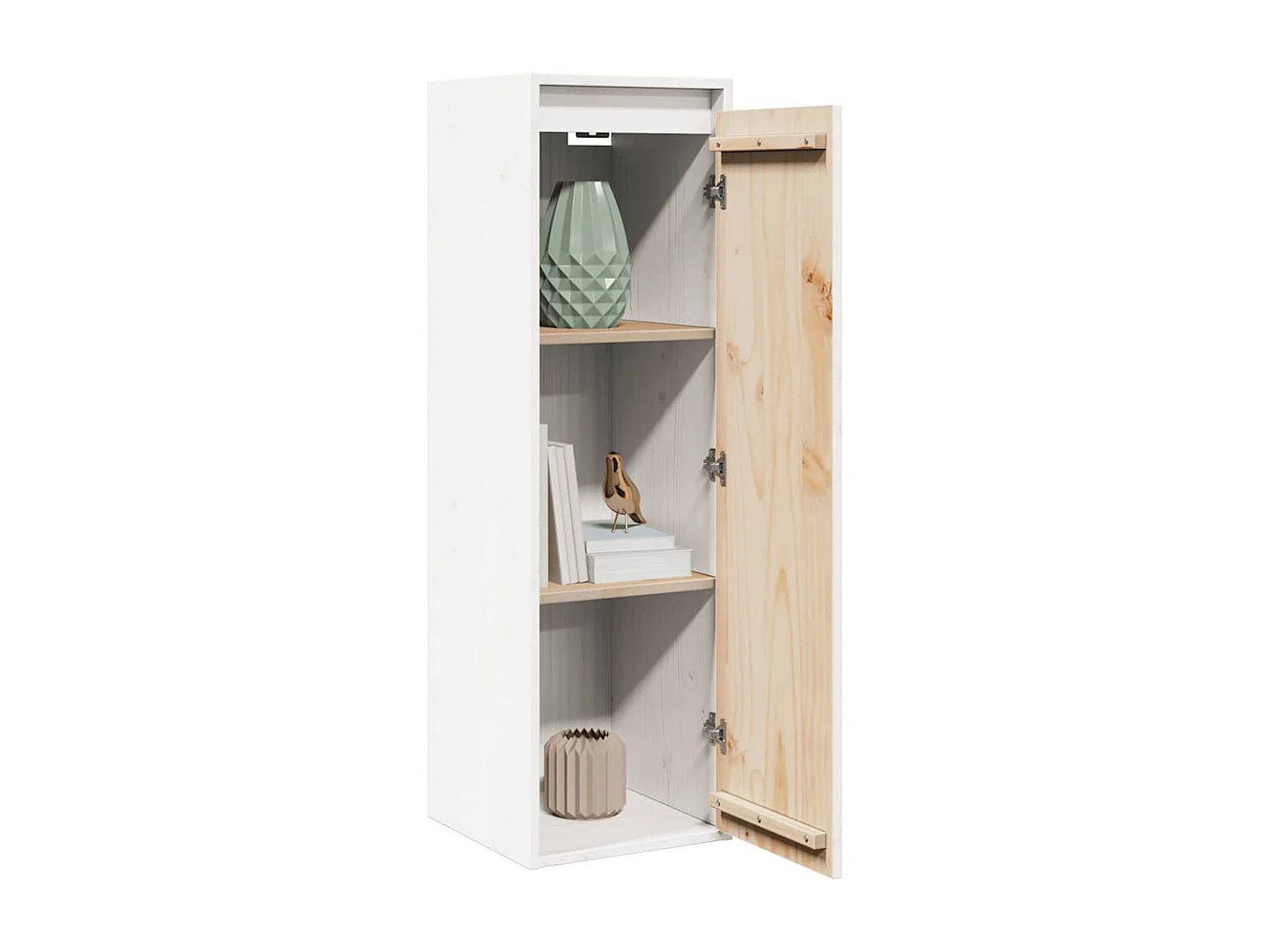 Armoires murales 2 pcs Blanc 30x30x100 cm Bois de pin massif