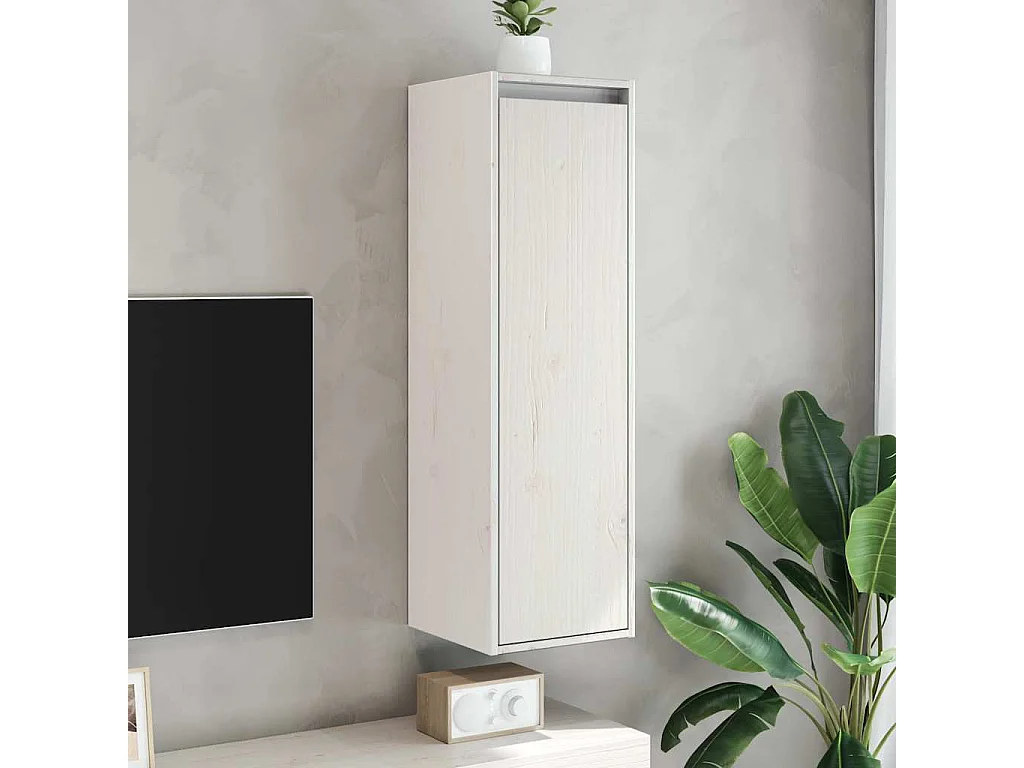 Armários de parede 2 pcs 30x30x100 cm pinho maciço branco