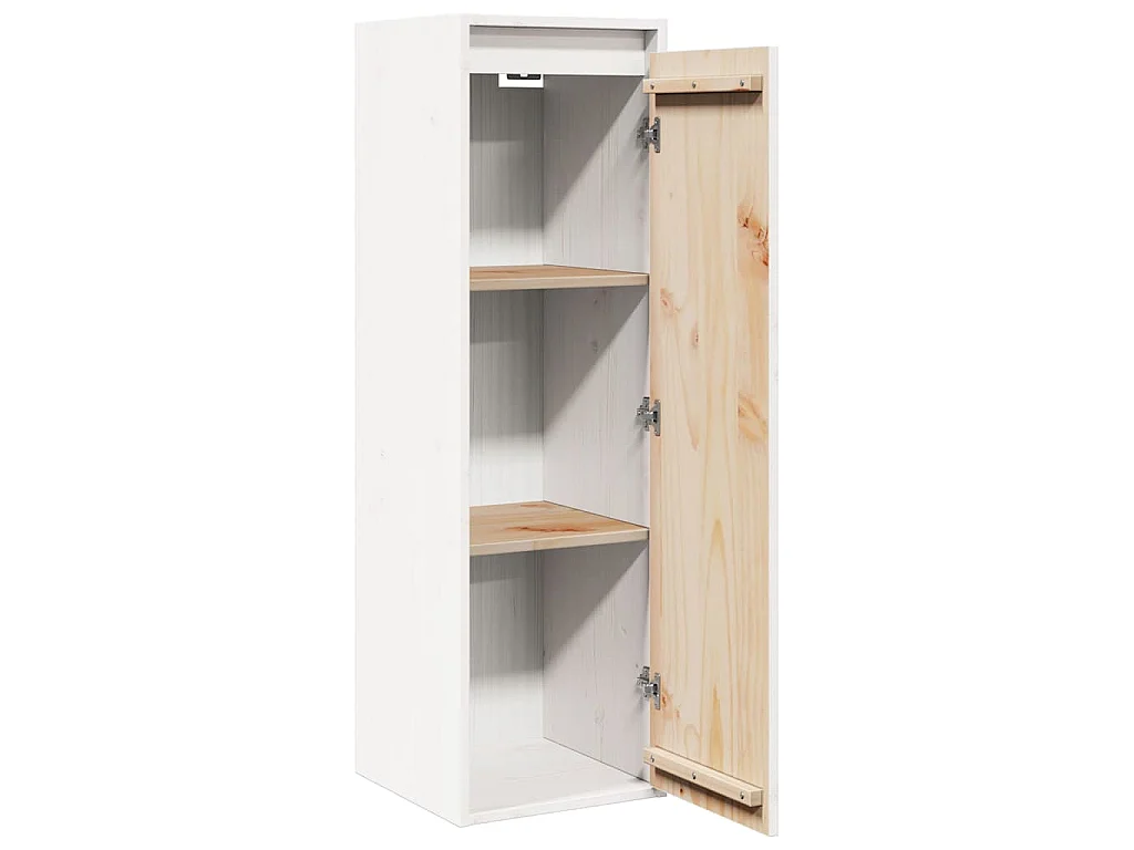 Wandkasten 2 st 30x30x100 cm massief grenenhout wit