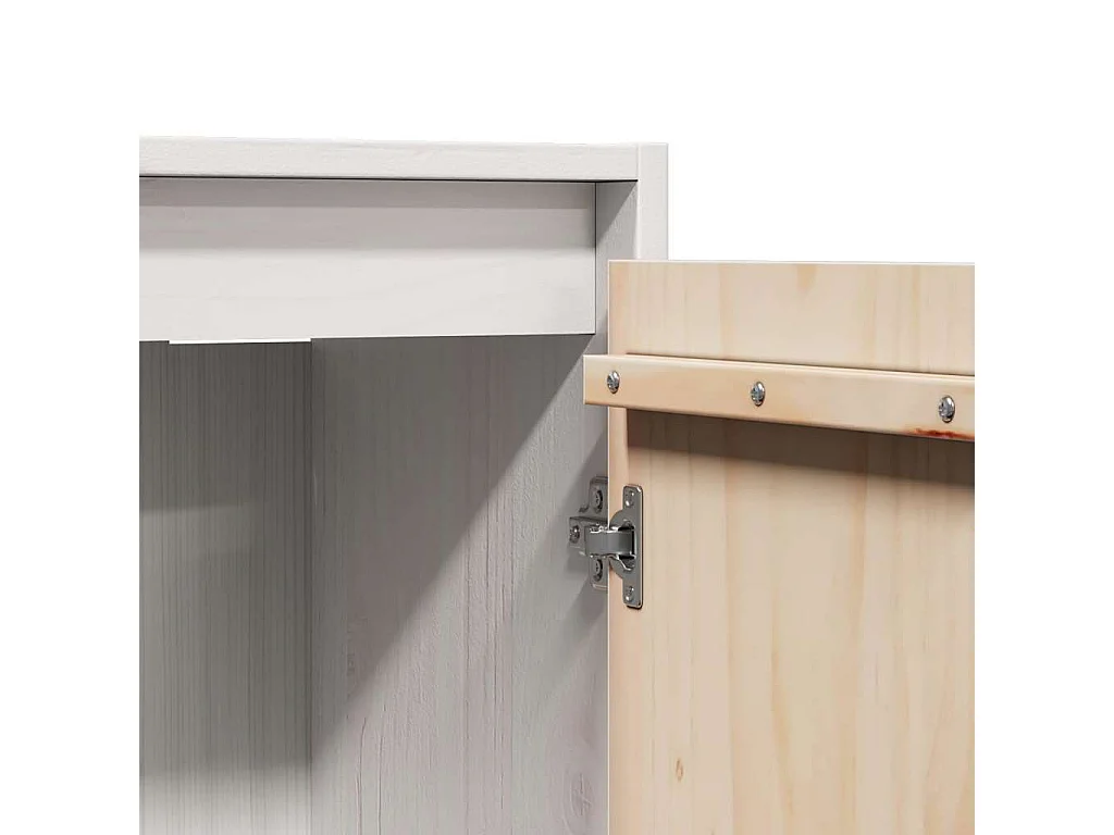 Wandkasten 2 st 30x30x100 cm massief grenenhout wit