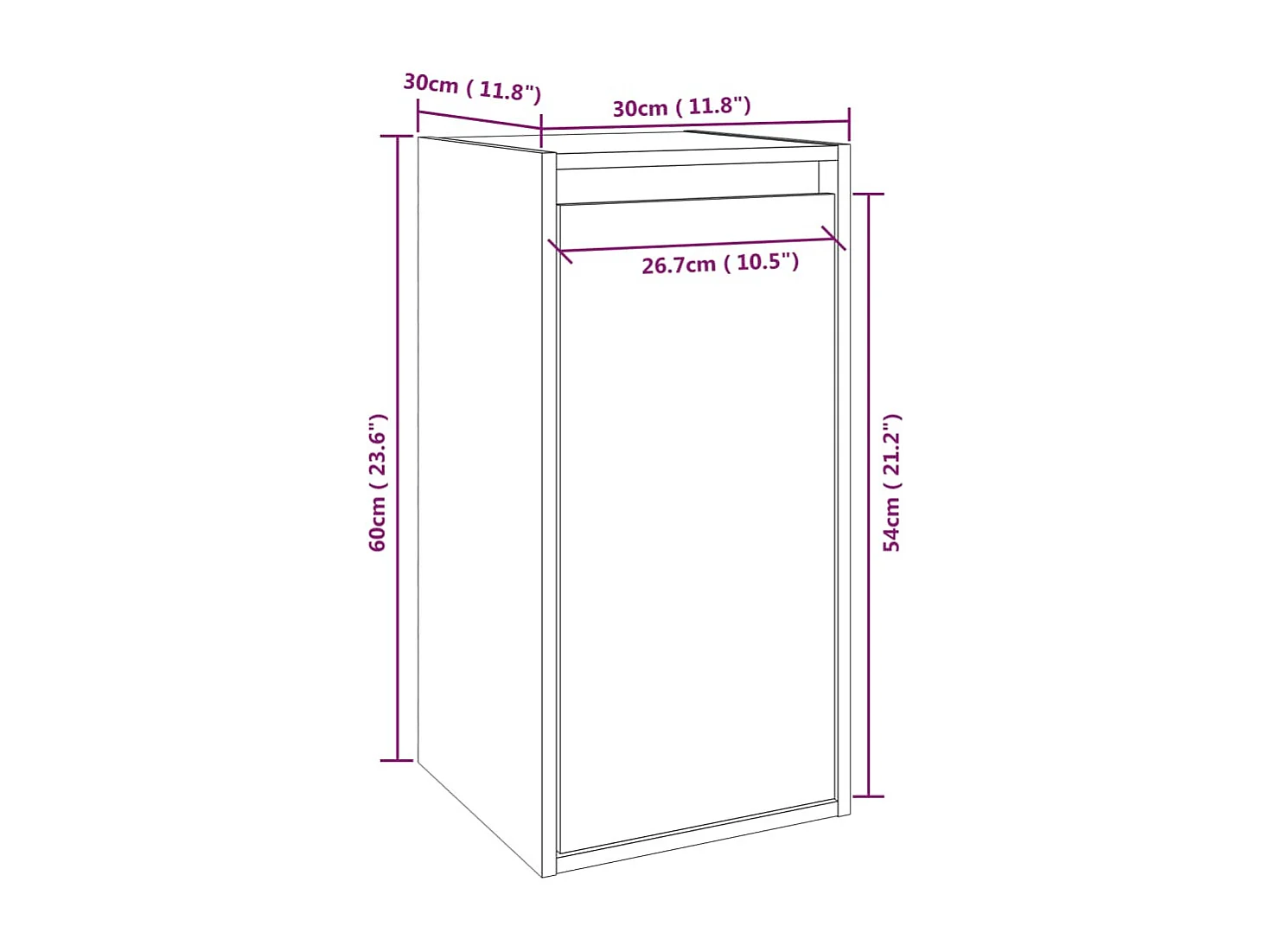 Armoire murale Marron miel 30x30x60 cm Bois de pin massif