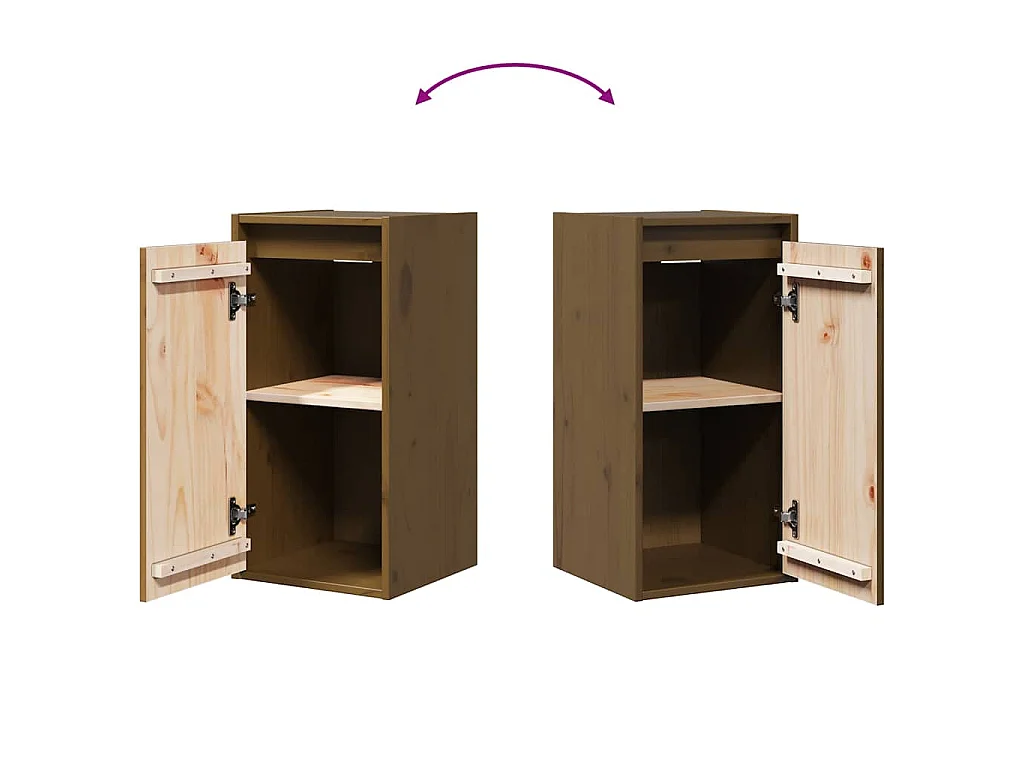 Wandschrank Honigbraun 30x30x60 cm Massivholz Kiefer