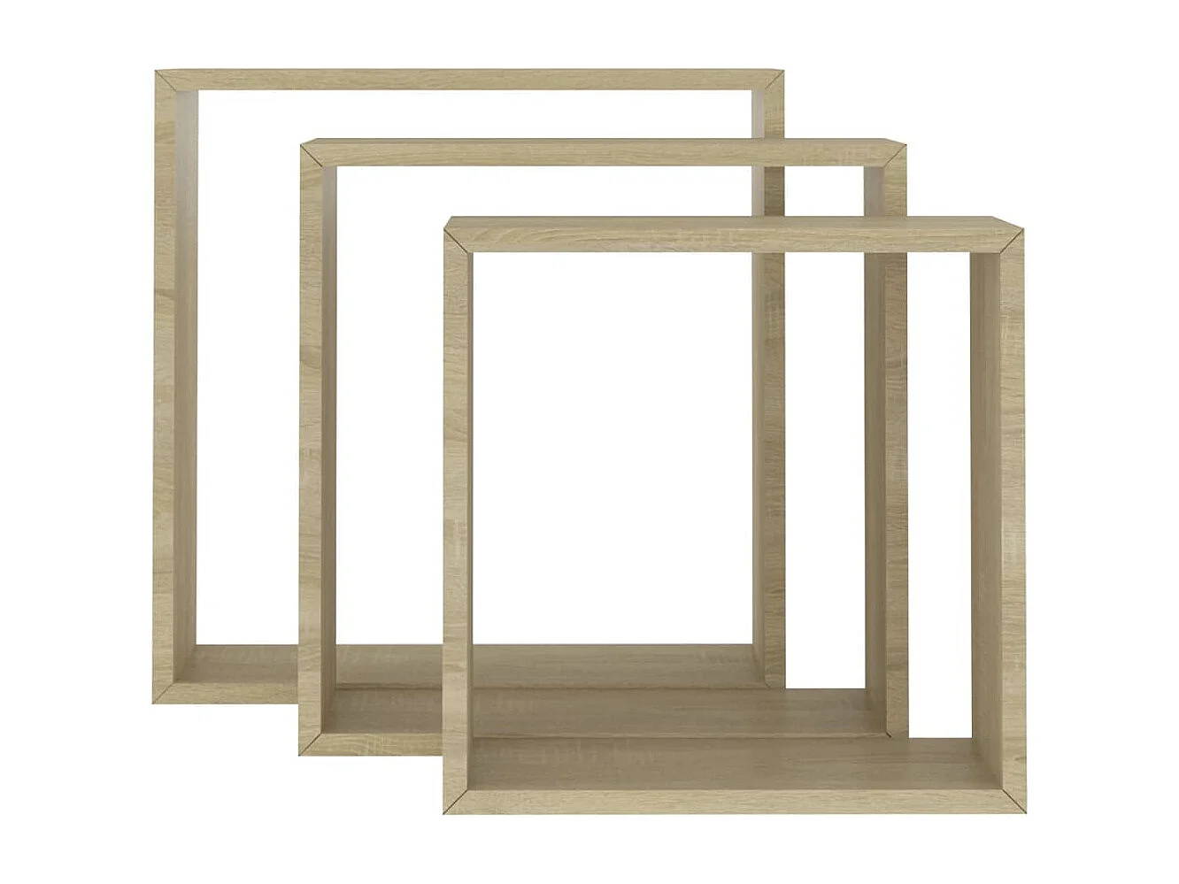 Mensole a Cubo da Parete 3 pz Rovere Sonoma