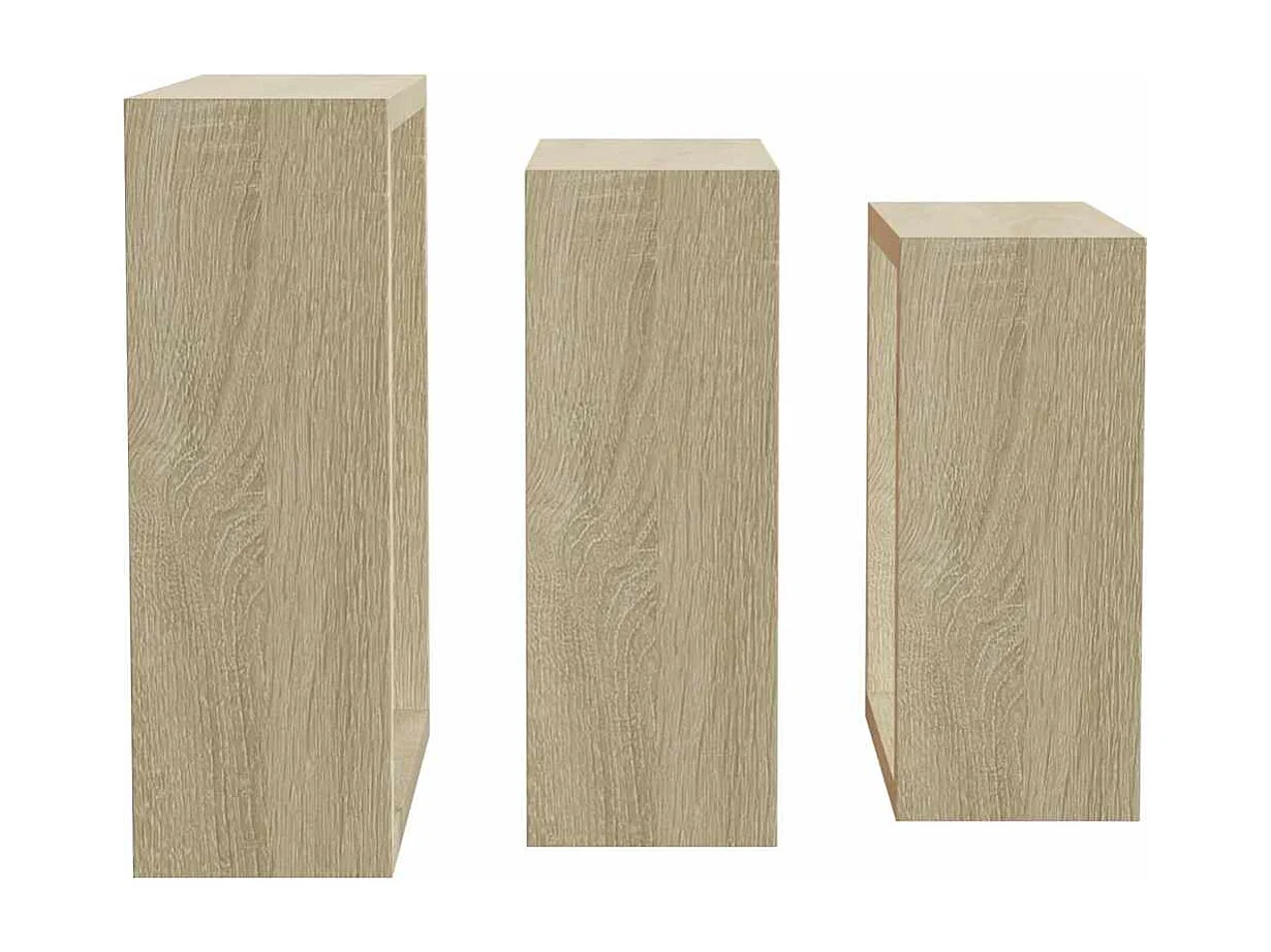 Mensole a Cubo da Parete 3 pz Rovere Sonoma