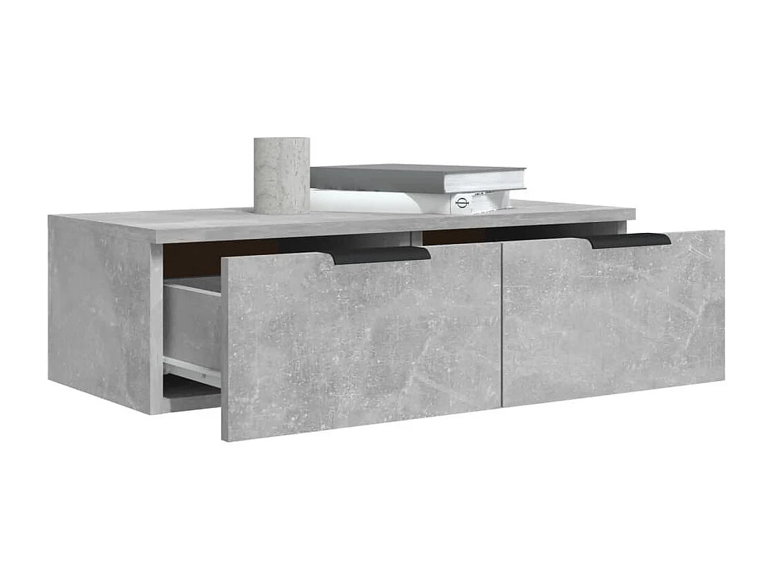 Armoires murales 2 pcs Gris béton 68x30x20 cm Bois d'ingénierie