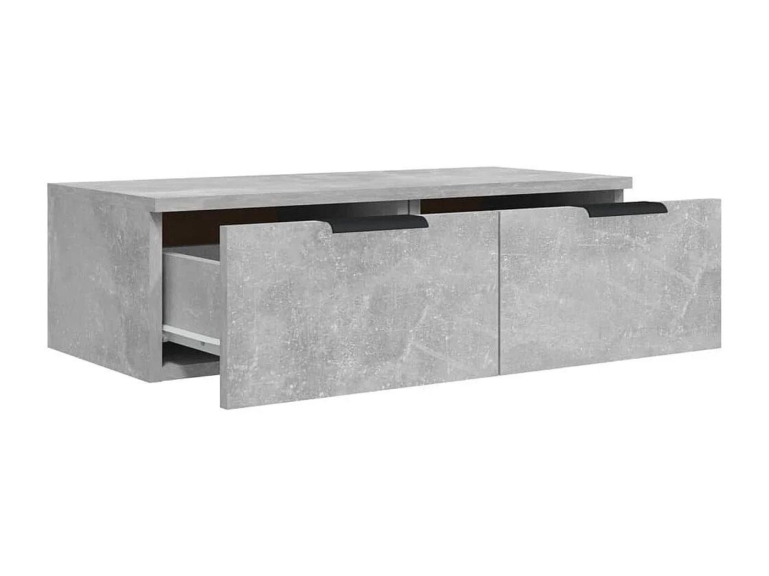 Armoires murales 2 pcs Gris béton 68x30x20 cm Bois d'ingénierie