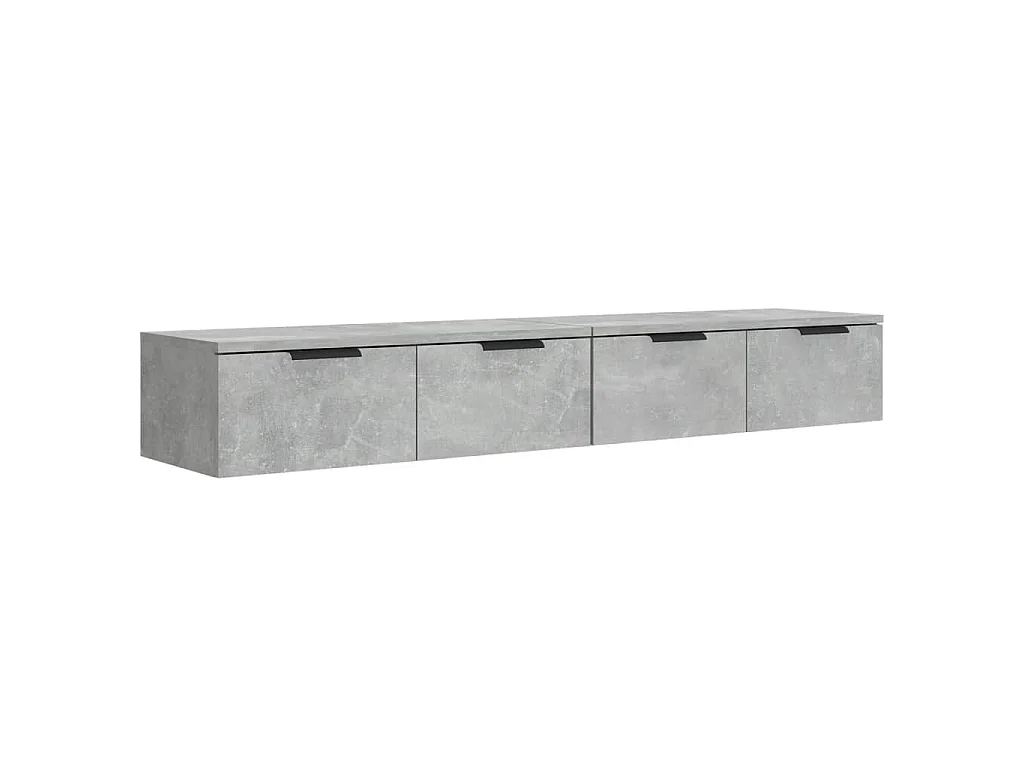 Armoires murales 2 pcs Gris béton 68x30x20 cm Bois d'ingénierie