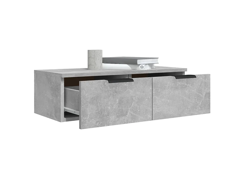 Armoires murales 2 pcs Gris béton 68x30x20 cm Bois d'ingénierie