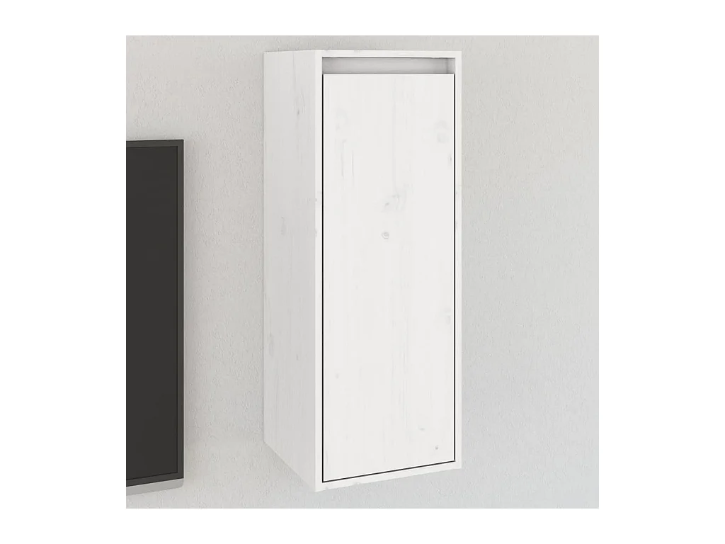 Wandkast 30x30x80 cm massief grenenhout wit