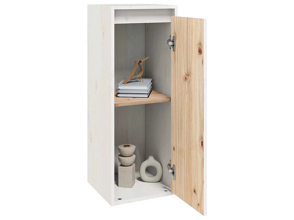 Armoire murale Blanc 30x30x80 cm Bois de pin massif
