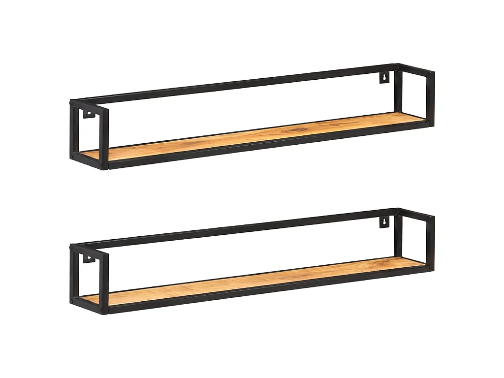 Étagères murales 2 pcs 120 cm Bois d'acacia massif