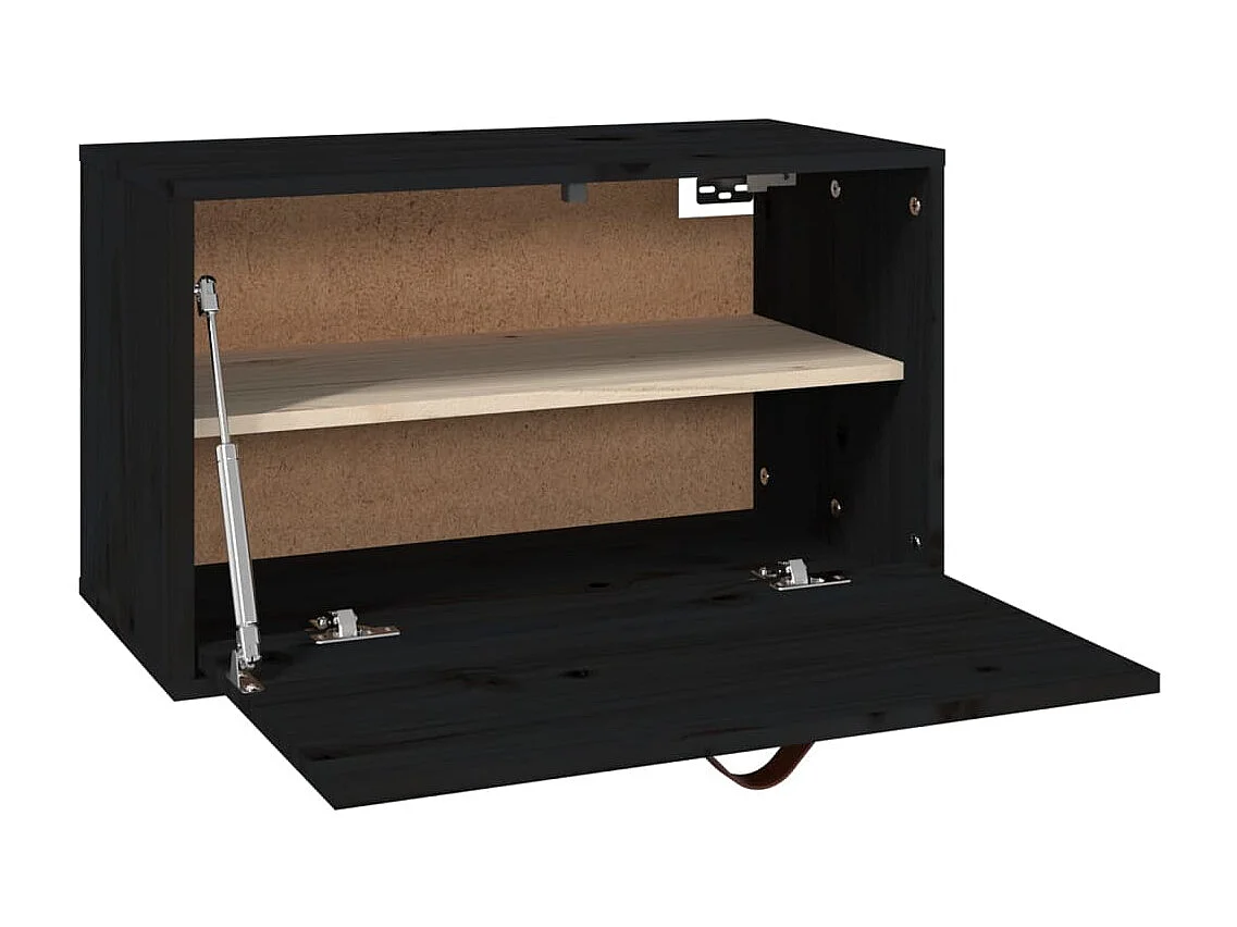 Armoire murale Noir 60x30x35 cm Bois de pin massif