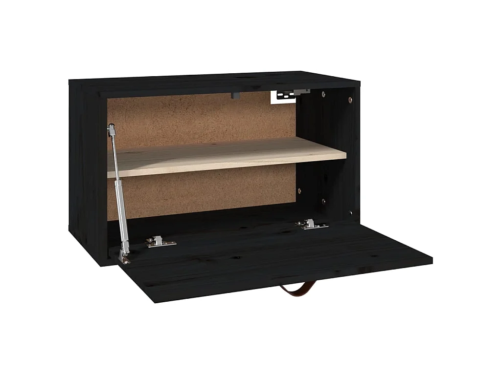Wandkast 60x30x35 cm massief grenenhout zwart