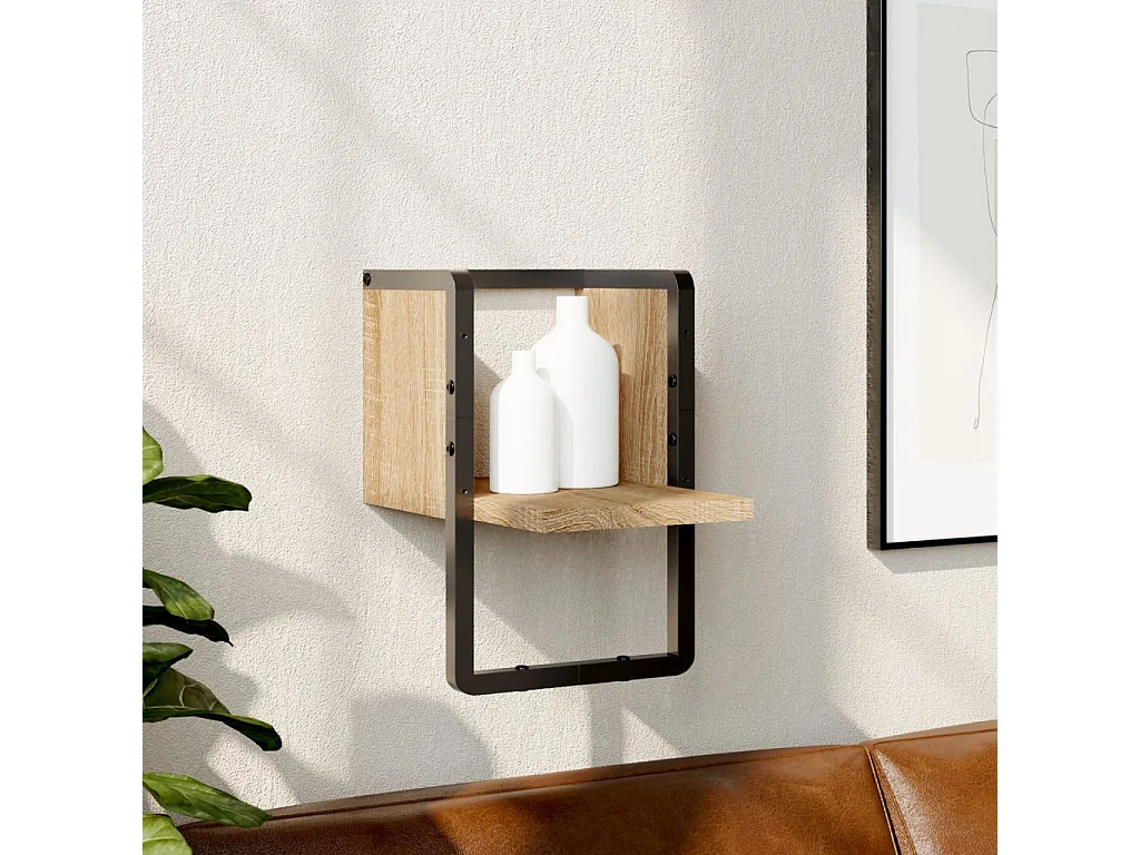 Étagère murale avec barre chêne sonoma 20x25x30 cm