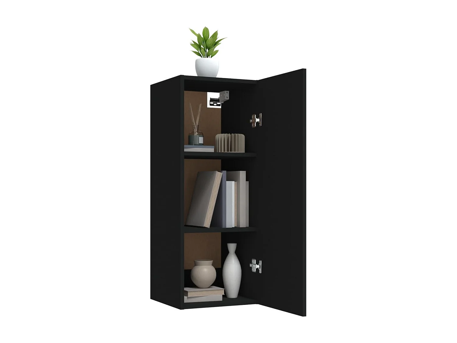 Armoire murale suspendue Noir 34,5x34x90 cm Bois d'ingénierie