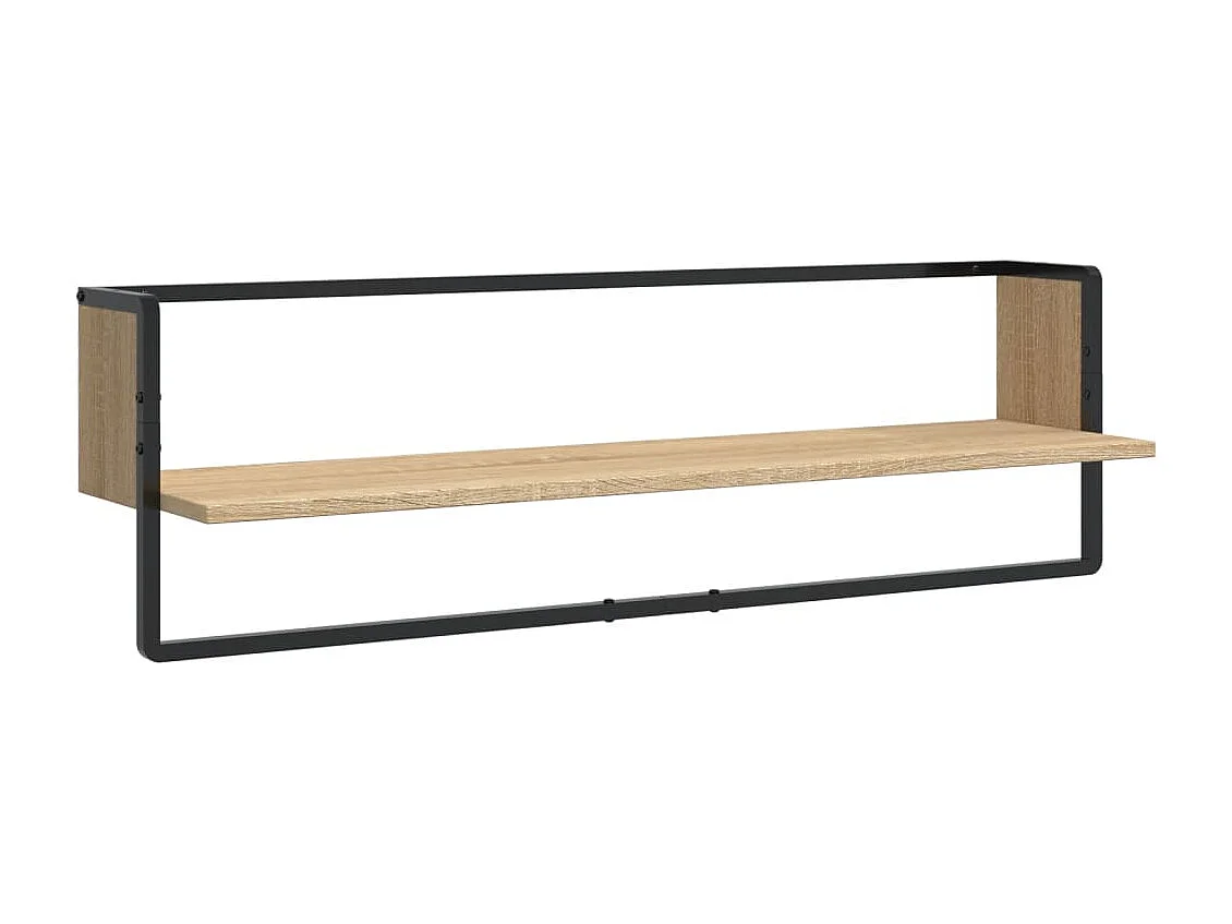 Ensemble d'étagères murales avec barres 6 pcs chêne sonoma