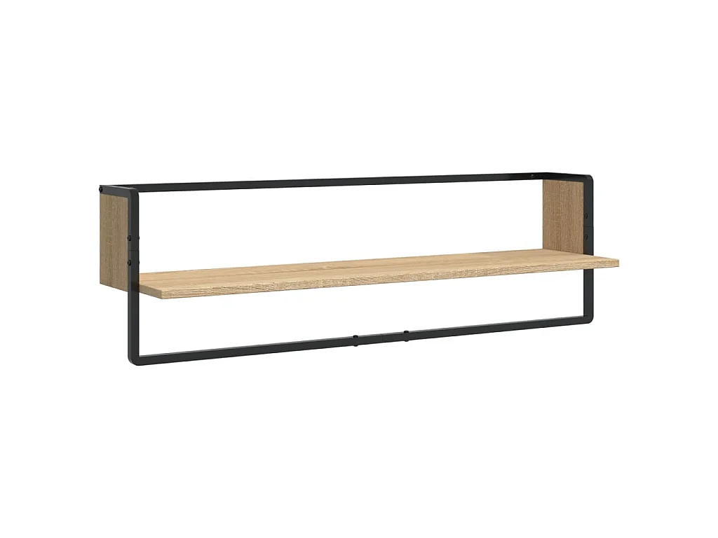 Ensemble d'étagères murales avec barres 6 pcs chêne sonoma